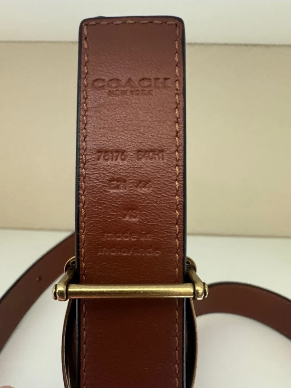 Coach Black Leather Belt with Signature Gold C Buckle